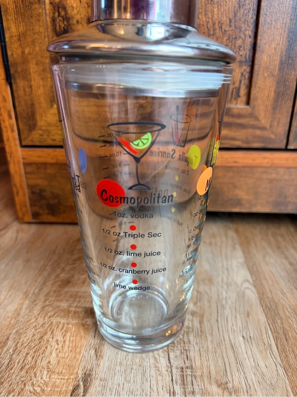 Stainless Steel-Topped Glass Cocktail Shaker - Clear/Metal